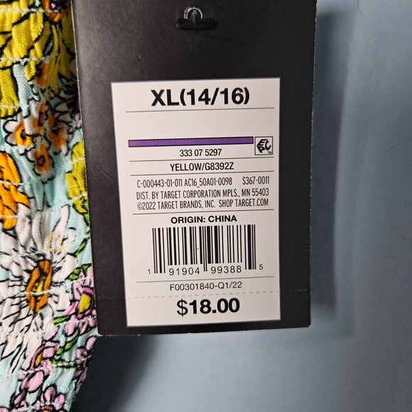 Art Class Yellow Floral Romper Girls XL NWT - Picture 2 of 4